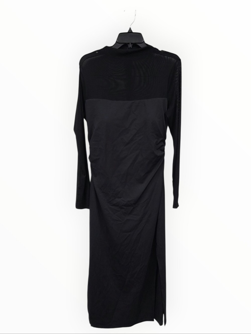 halara built in bra/tummy control Black Long Sleeve Midi Dress M/L